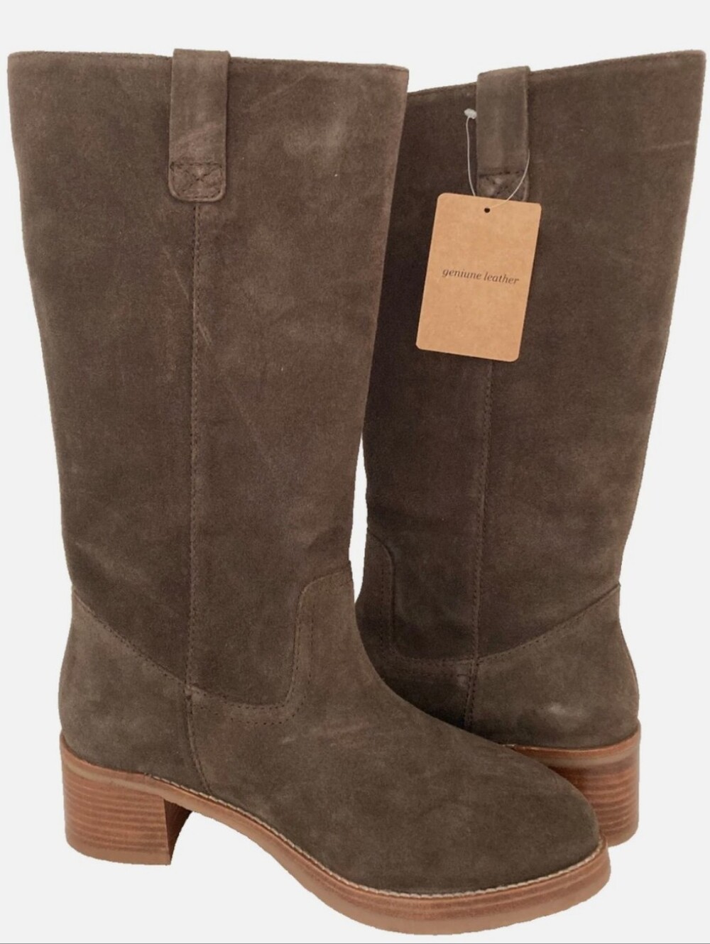 Frye Camryn Suede Pull On Tall Boots in Choco sz 9